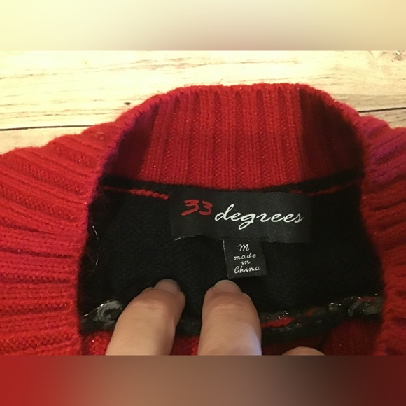 33 degree womans ugly christmas sweater black pink flamingo size medium - Picture 3 of 6